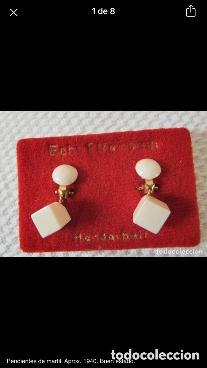 Joyeria: Pendientes de marfil - Foto 1