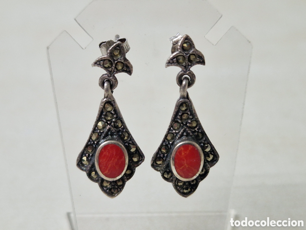 Joyeria: PENDIENTES DE PLATA Y CORAL NATURAL - Foto 1