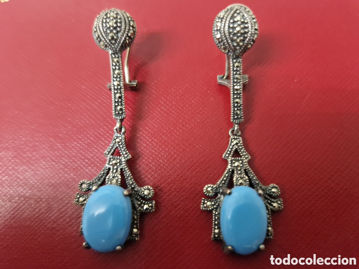 Joyeria: PENDIENTES LARGOS DE PLATA Y CON PIEDRAS - Foto 2