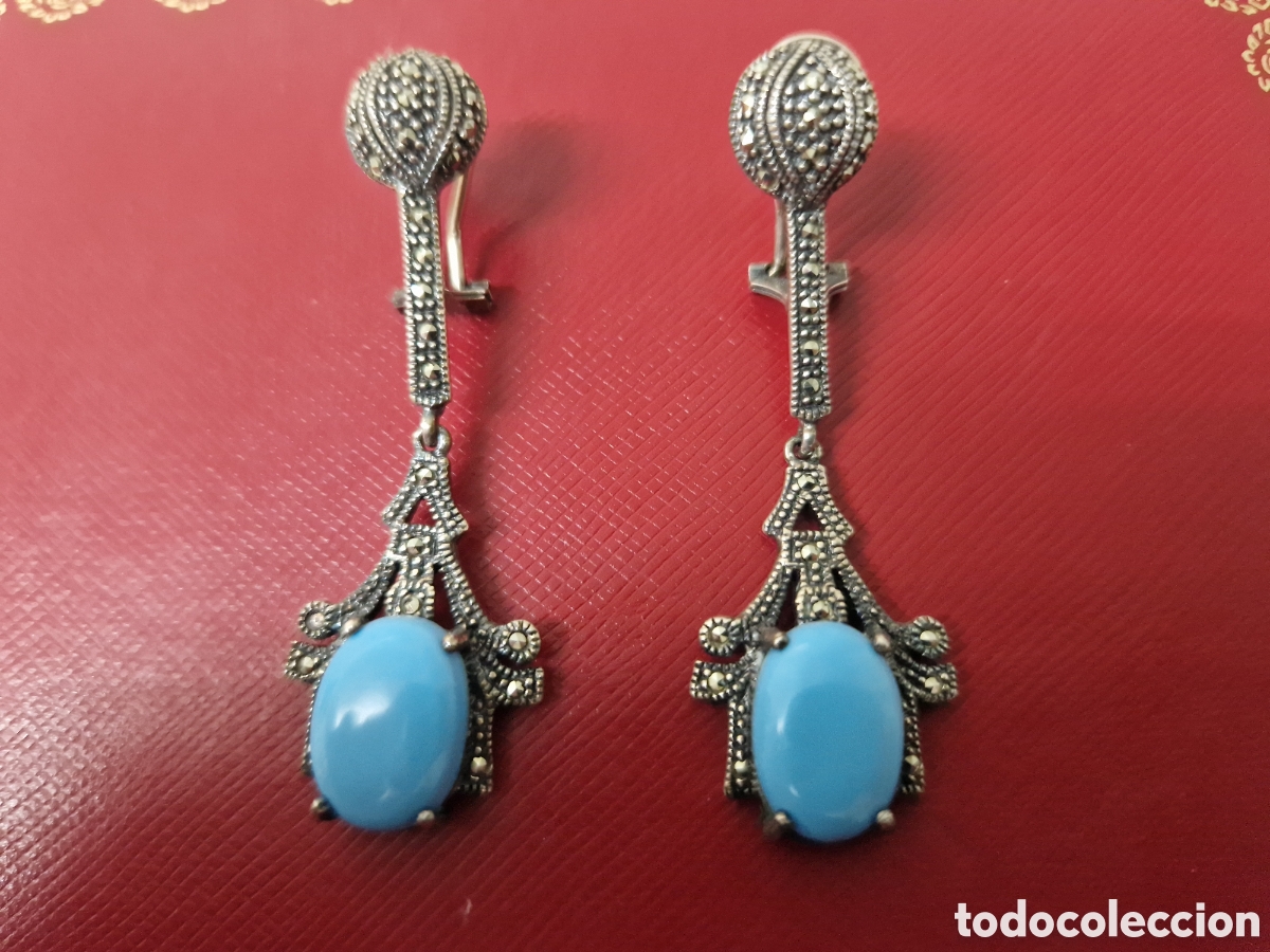 Joyeria: PENDIENTES LARGOS DE PLATA Y CON PIEDRAS - Foto 1