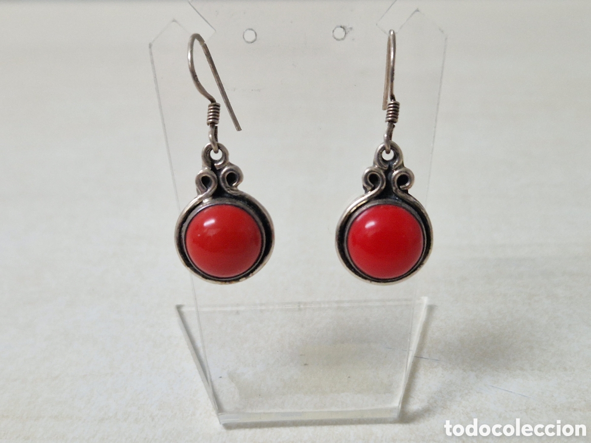 Joyeria: PENDIENTES DE PLATA Y CORAL NUEVOS - Foto 1