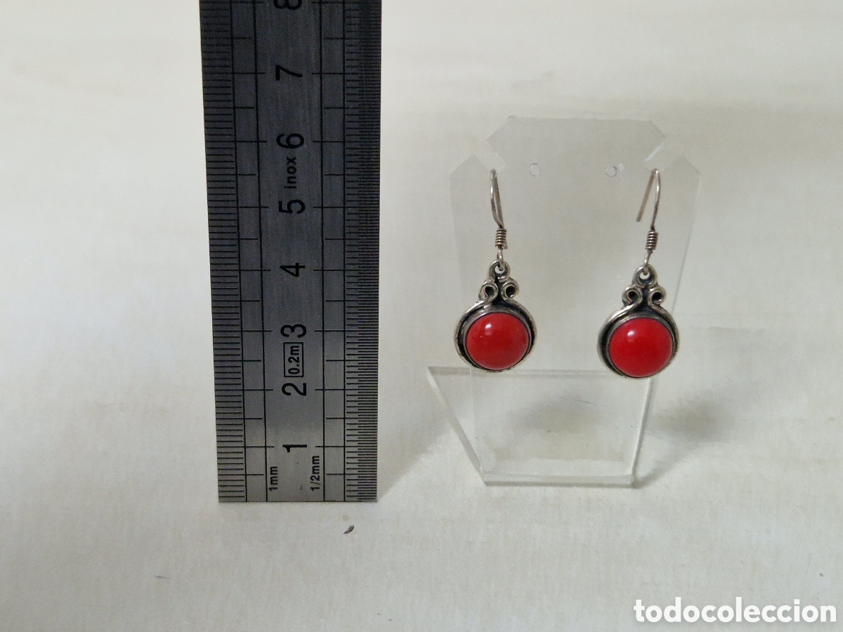 Joyeria: PENDIENTES DE PLATA Y CORAL NUEVOS - Foto 2