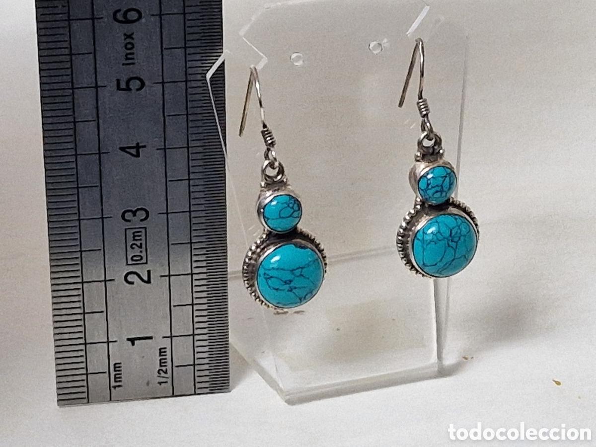 Joyeria: PENDIENTES DE PLATA Y TURQUESAS NUEVOS ESTRENAR - Foto 3