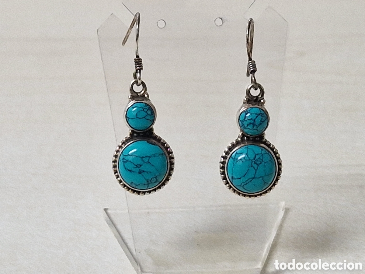 Joyeria: PENDIENTES DE PLATA Y TURQUESAS NUEVOS ESTRENAR - Foto 4