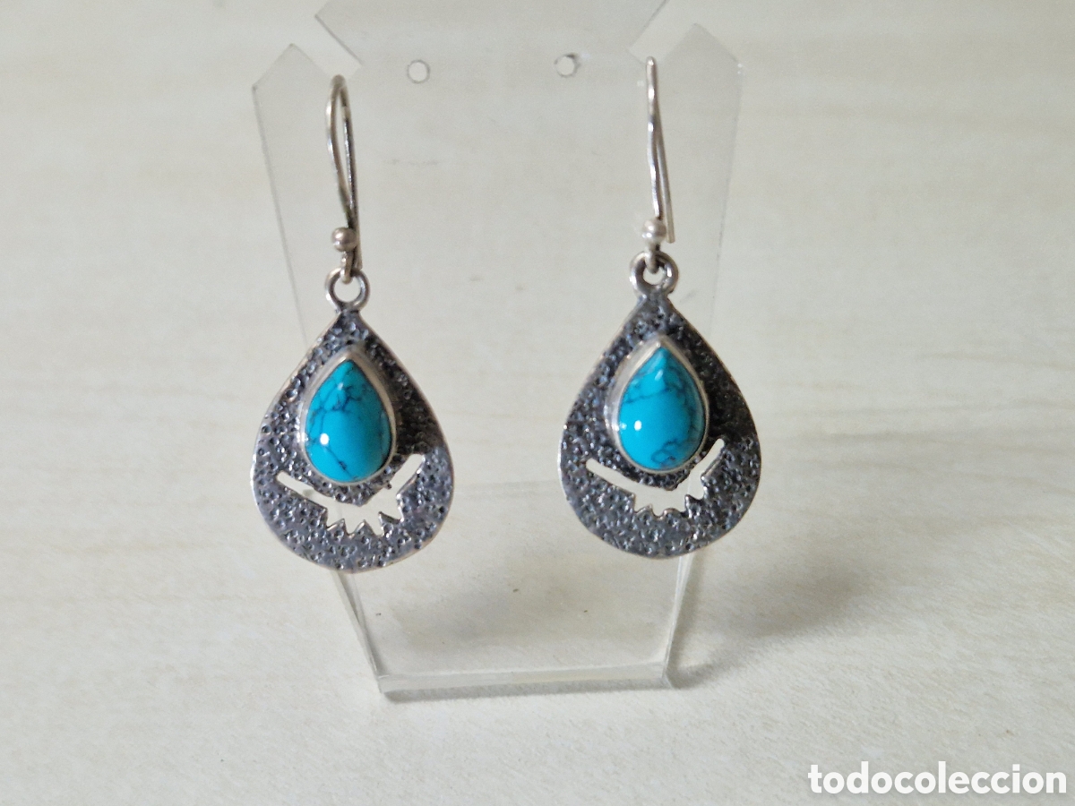 Joyeria: PENDIENTES DE PLATA Y TURQUESAS - Foto 3