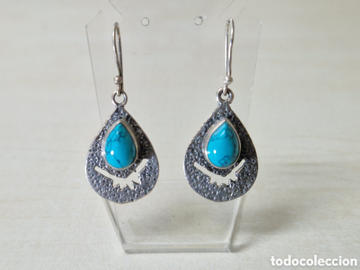 Joyeria: PENDIENTES DE PLATA Y TURQUESAS - Foto 1