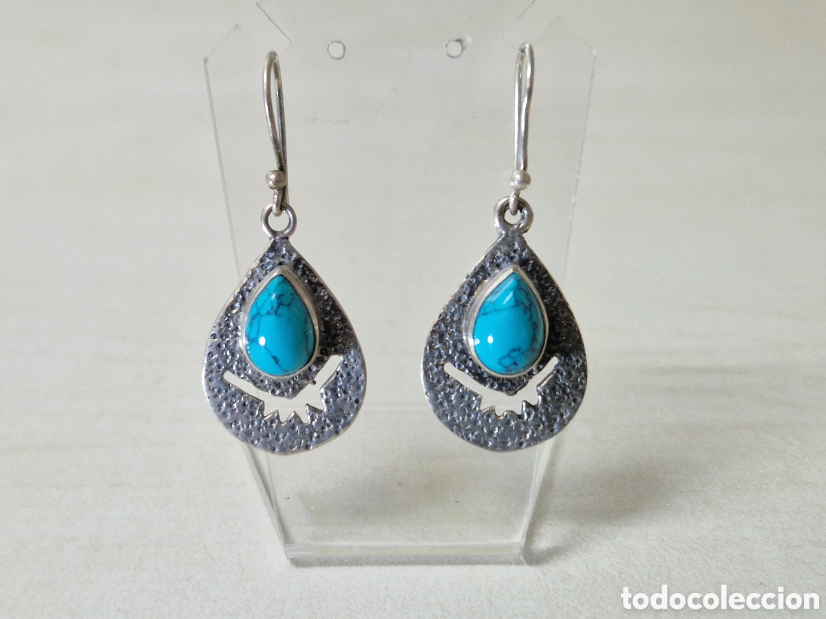 Joyeria: PENDIENTES DE PLATA Y TURQUESAS - Foto 5