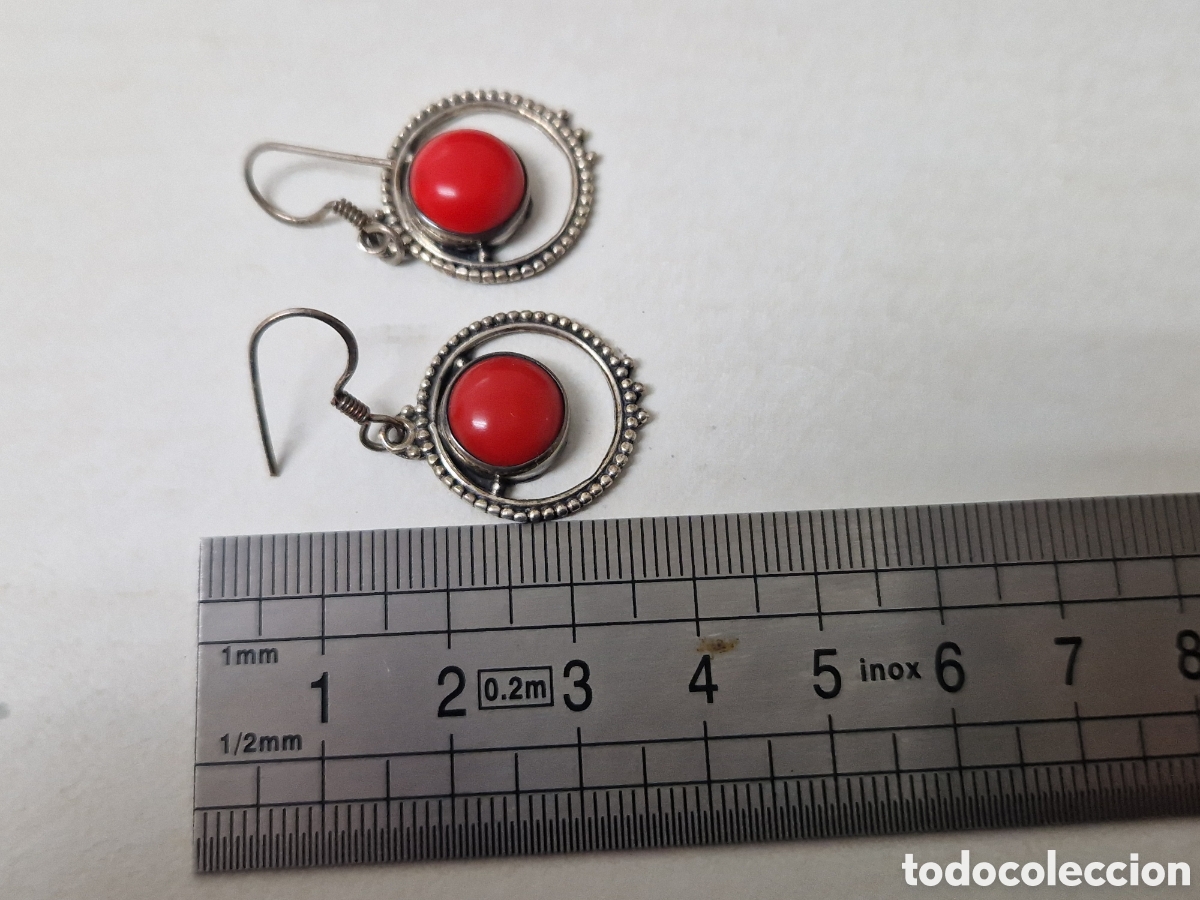Joyeria: PENDIENTES DE PLATA Y CORAL ROJO NUEVOS - Foto 5