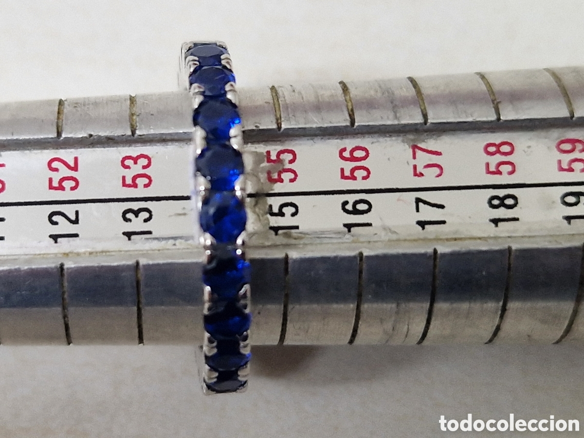 Joyeria: ANILLO DE PLATA Y CIRCONITAS AZULES NUEVO - Foto 2