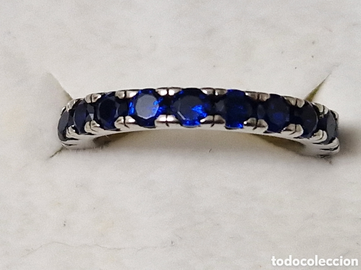 Joyeria: ANILLO DE PLATA Y CIRCONITAS AZULES NUEVO - Foto 3