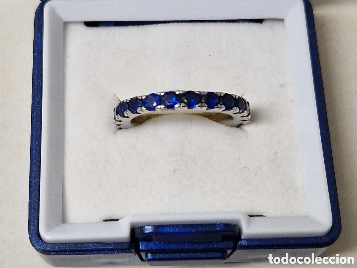 Joyeria: ANILLO DE PLATA Y CIRCONITAS AZULES NUEVO - Foto 4