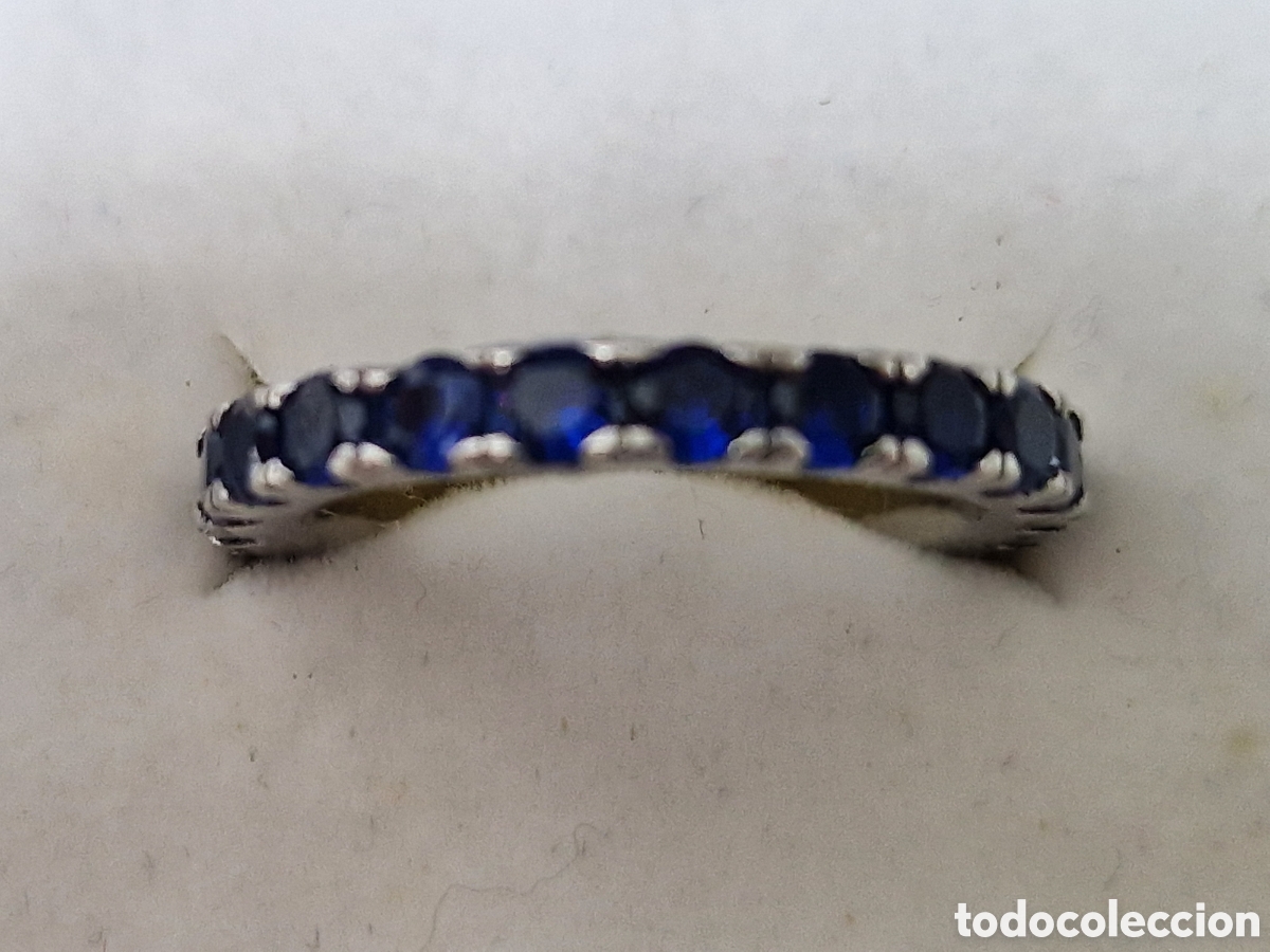 Joyeria: ANILLO DE PLATA Y CIRCONITAS AZULES NUEVO - Foto 1