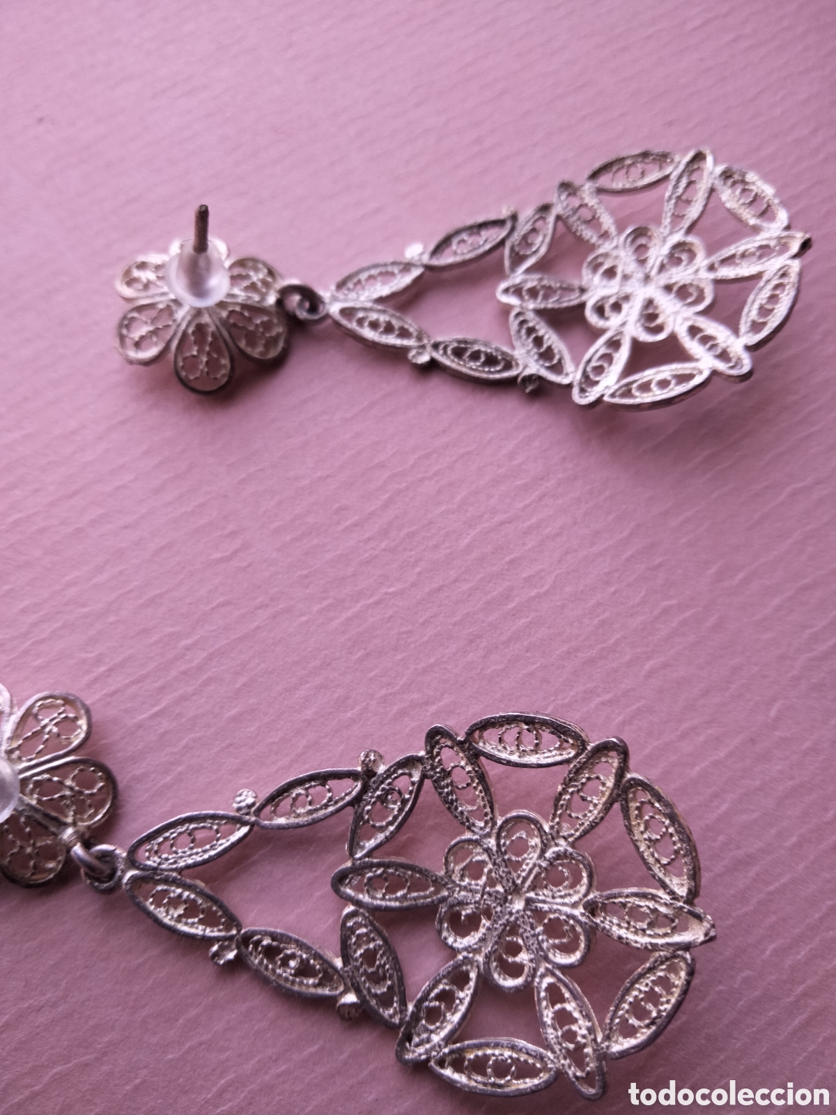 Joyeria: Pendientes largos de filigrana en plata hilo de plata - Foto 4