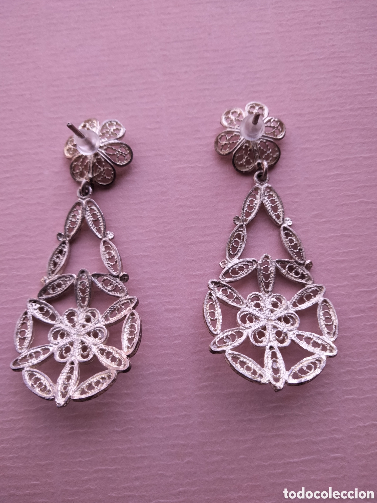 Joyeria: Pendientes largos de filigrana en plata hilo de plata - Foto 5