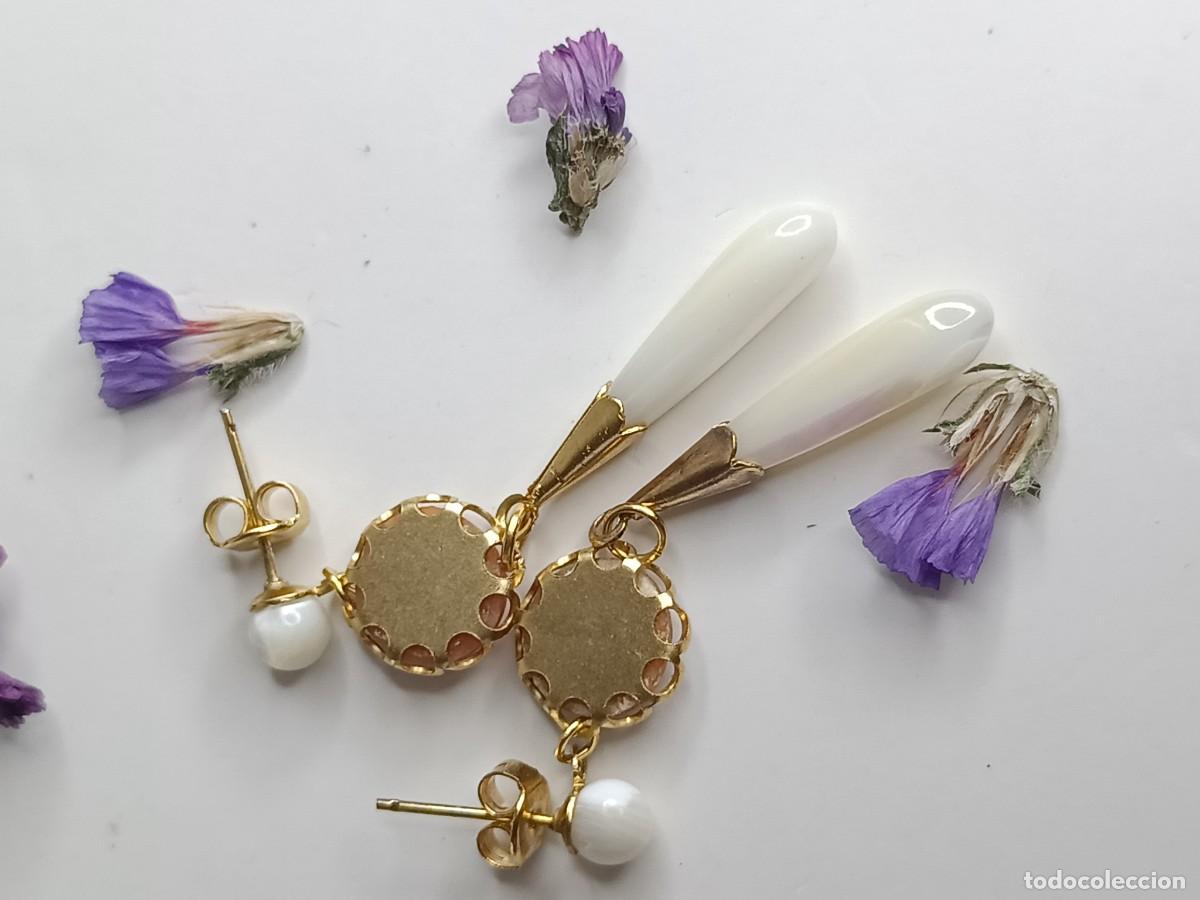 Joyeria: ⌛ Pendientes l&aacute;grima de n&aacute;car y camafeo - Foto 6