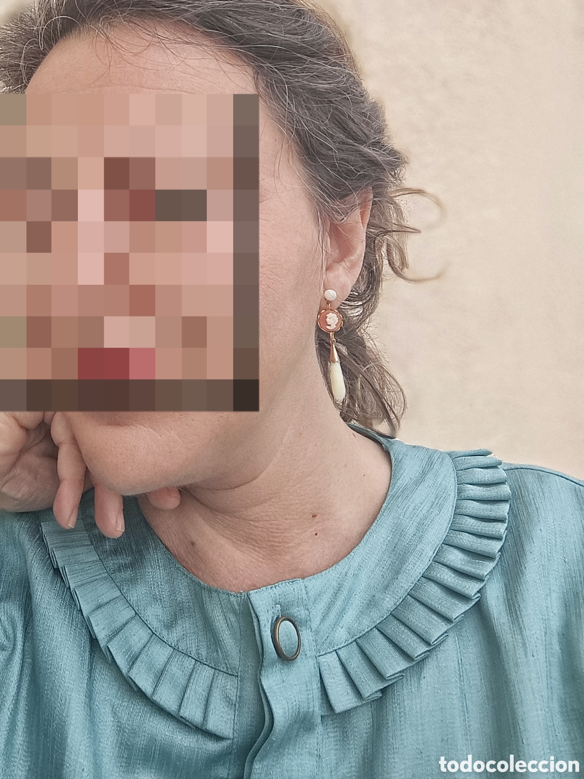 Joyeria: ⌛ Pendientes l&aacute;grima de n&aacute;car y camafeo - Foto 9