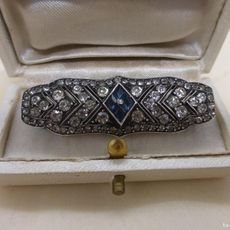 ANCIEN BROCHE ARGENT massif Email Antique Sterling Silver ANCIEN BROCHE ARGENT massif Email Antique Sterling Silver