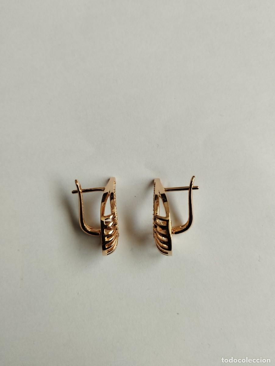 Joyeria: Estilosos pendientes chapados en oro rosa y micro pave - Foto 3