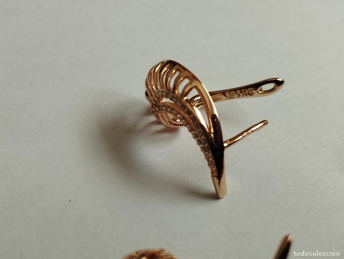 Joyeria: Estilosos pendientes chapados en oro rosa y micro pave - Foto 5