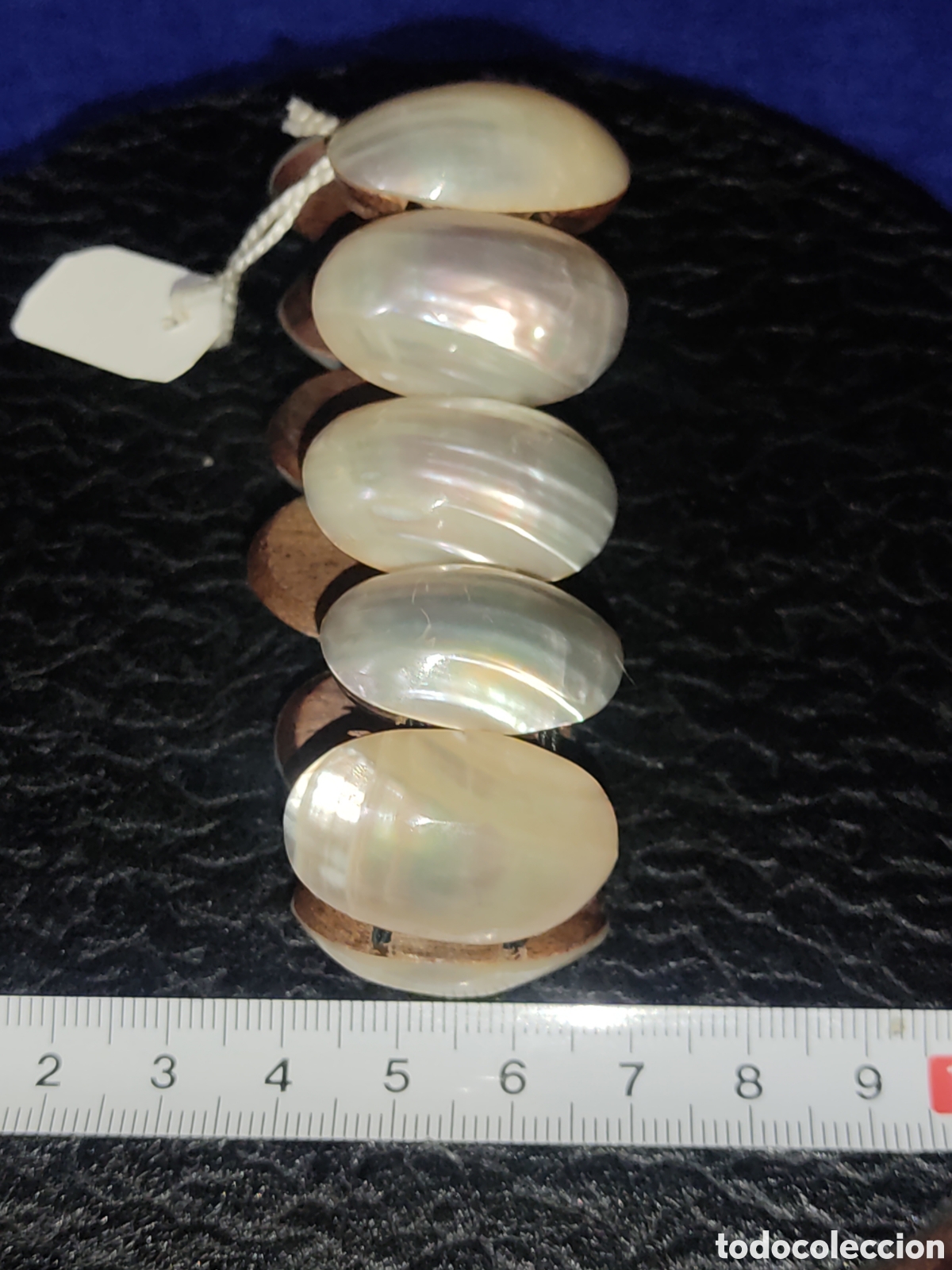 Joyeria: Pulsera de perlas de n&aacute;car y madera.Vintage. *C* - Foto 2