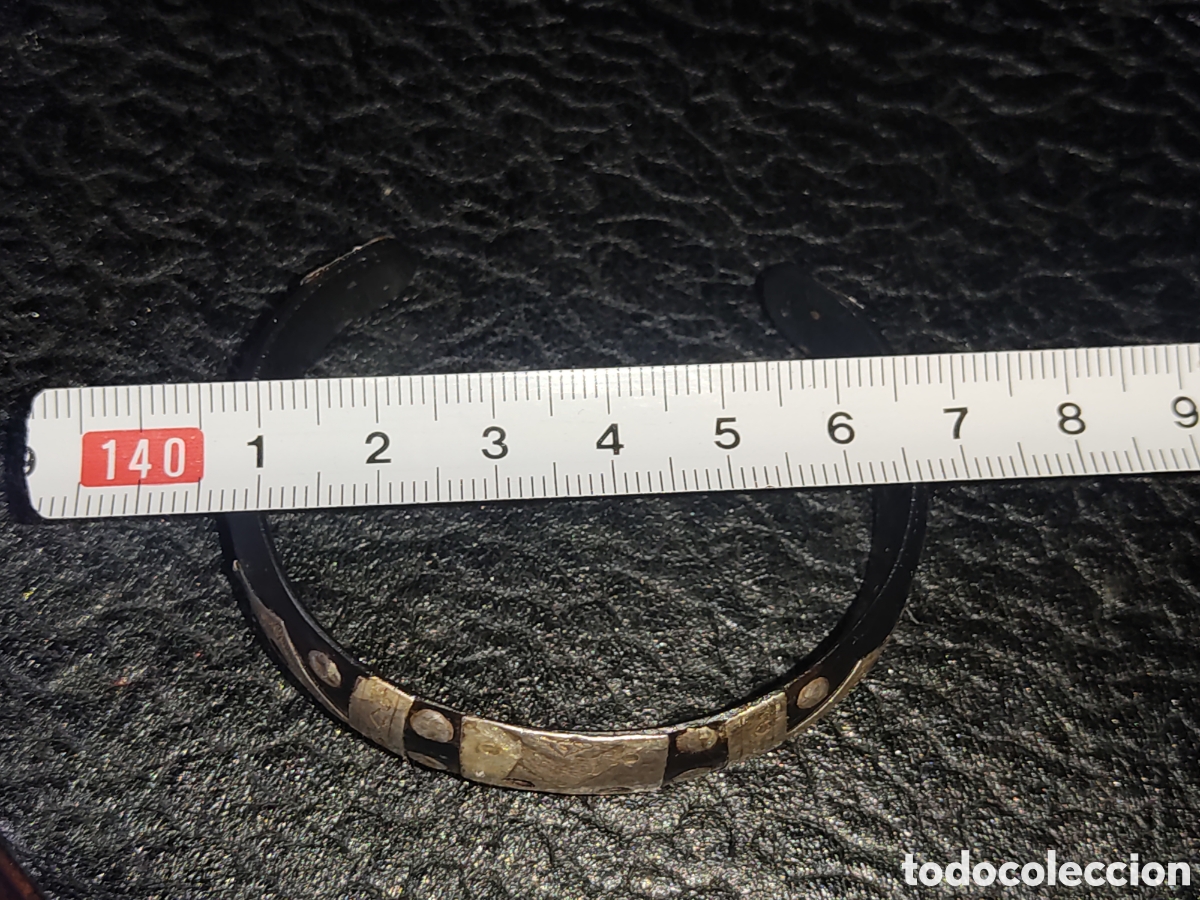 Joyeria: Pulsera antigua Bereber de plata y asta de toro. - Foto 5