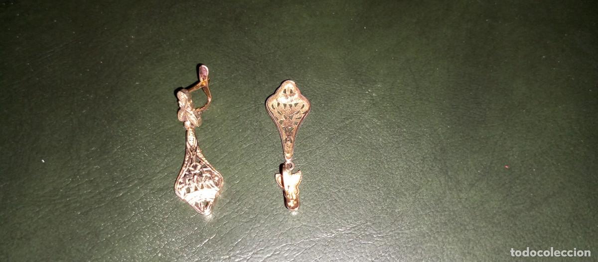 Joyeria: PENDIENTES VINTAGE,PLATA CHAPADA EN ORO, CIERRE OMEGA - Foto 2