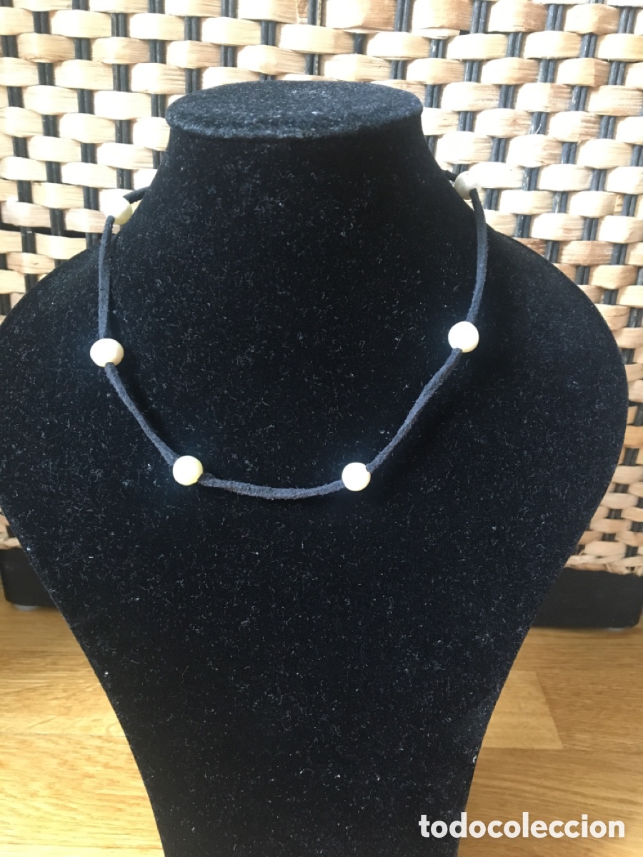 Joyeria: collar con perlas y piel - Foto 2