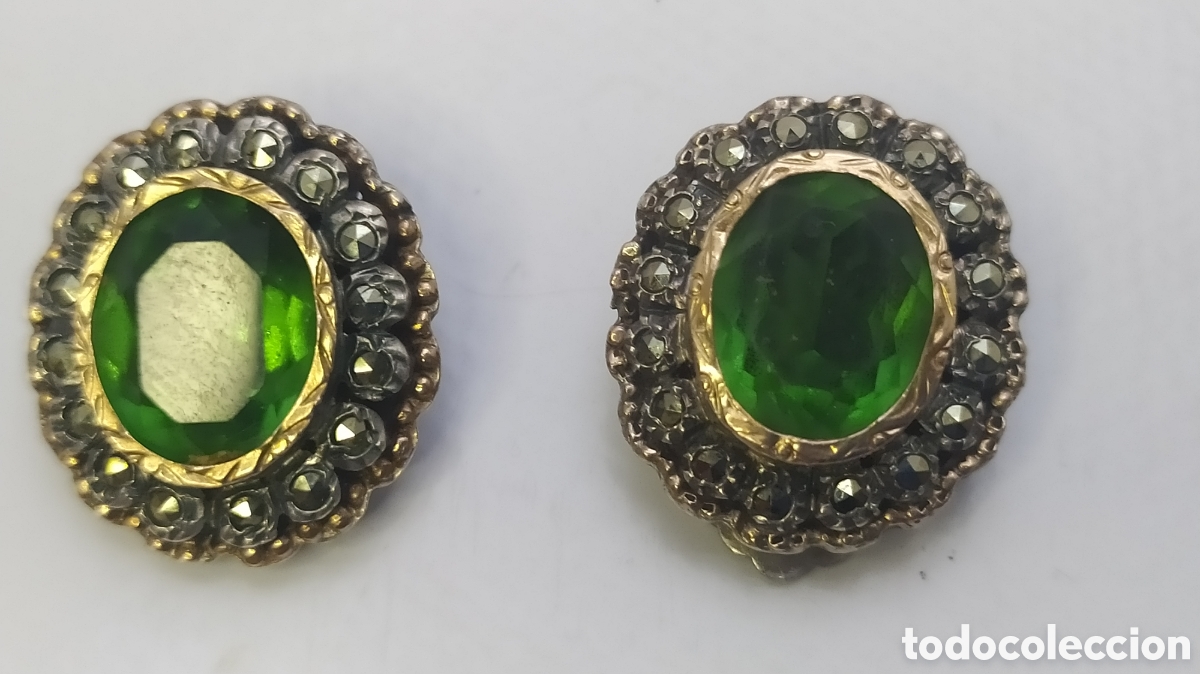 Joyeria: Pendientes plata oro marquesitas antiguos - Foto 1
