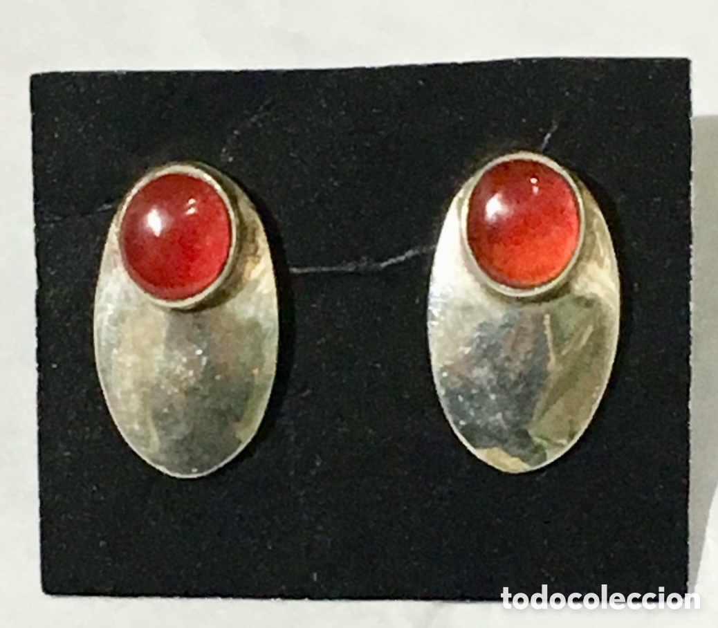 Joyeria: Pendientes. Art Deco. Plata y &aacute;mbar. - Foto 1