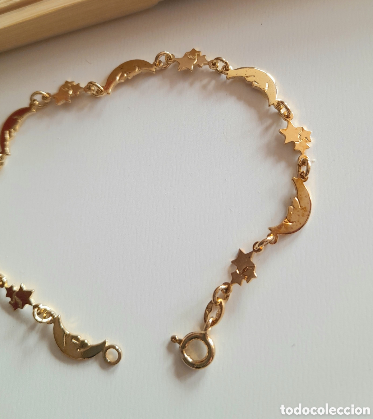 Joyeria: Pulsera de plata chapada en oro. Lunas y estrellas - Foto 4