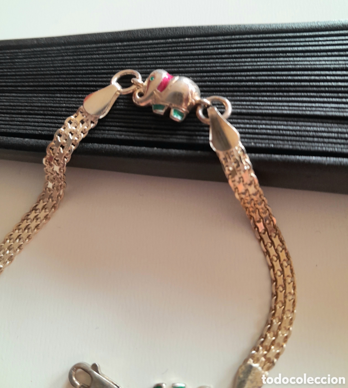 Joyeria: Pulsera de plata con esmalte Vintage.Elefantes - Foto 3