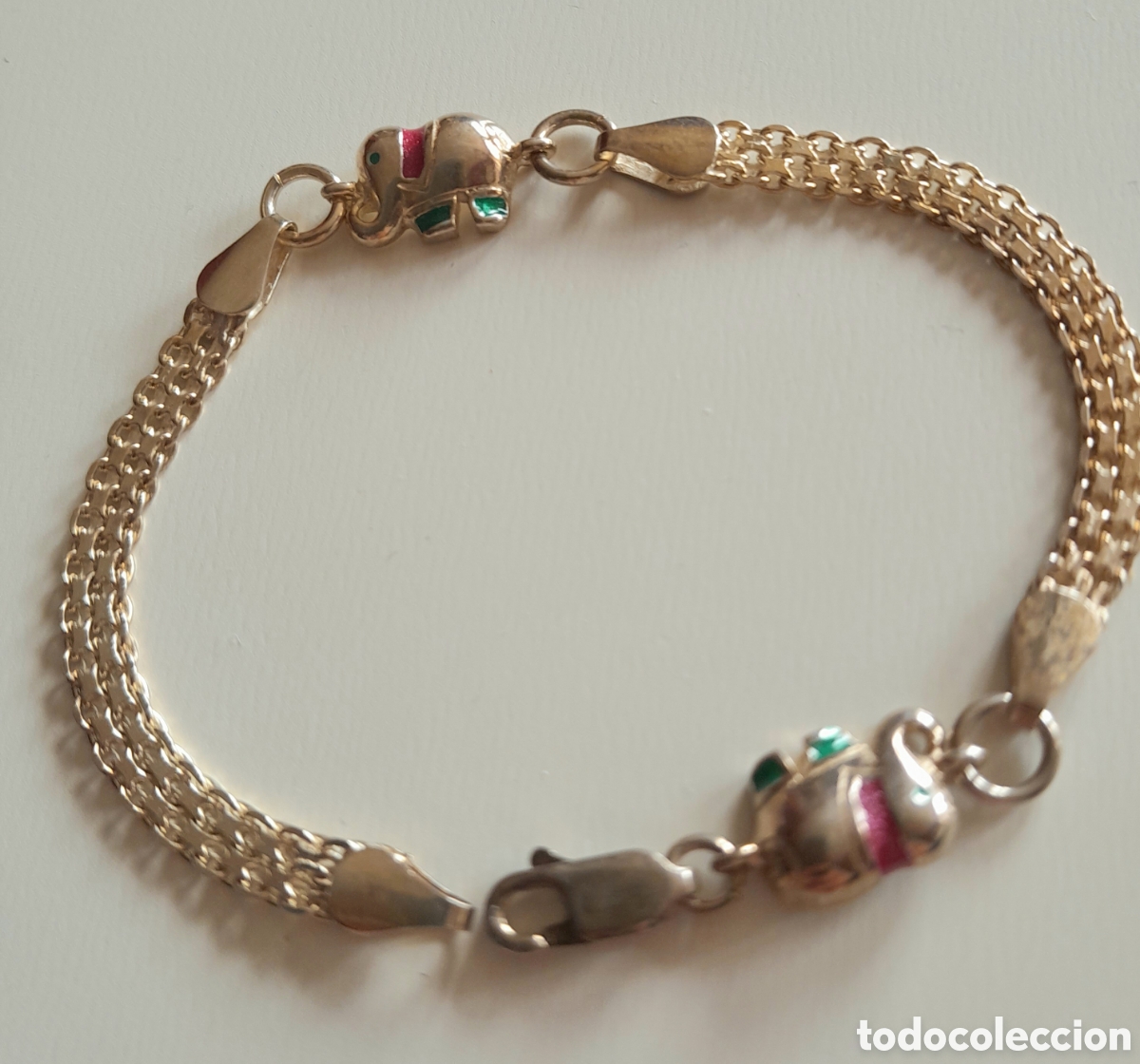 Joyeria: Pulsera de plata con esmalte Vintage.Elefantes - Foto 1