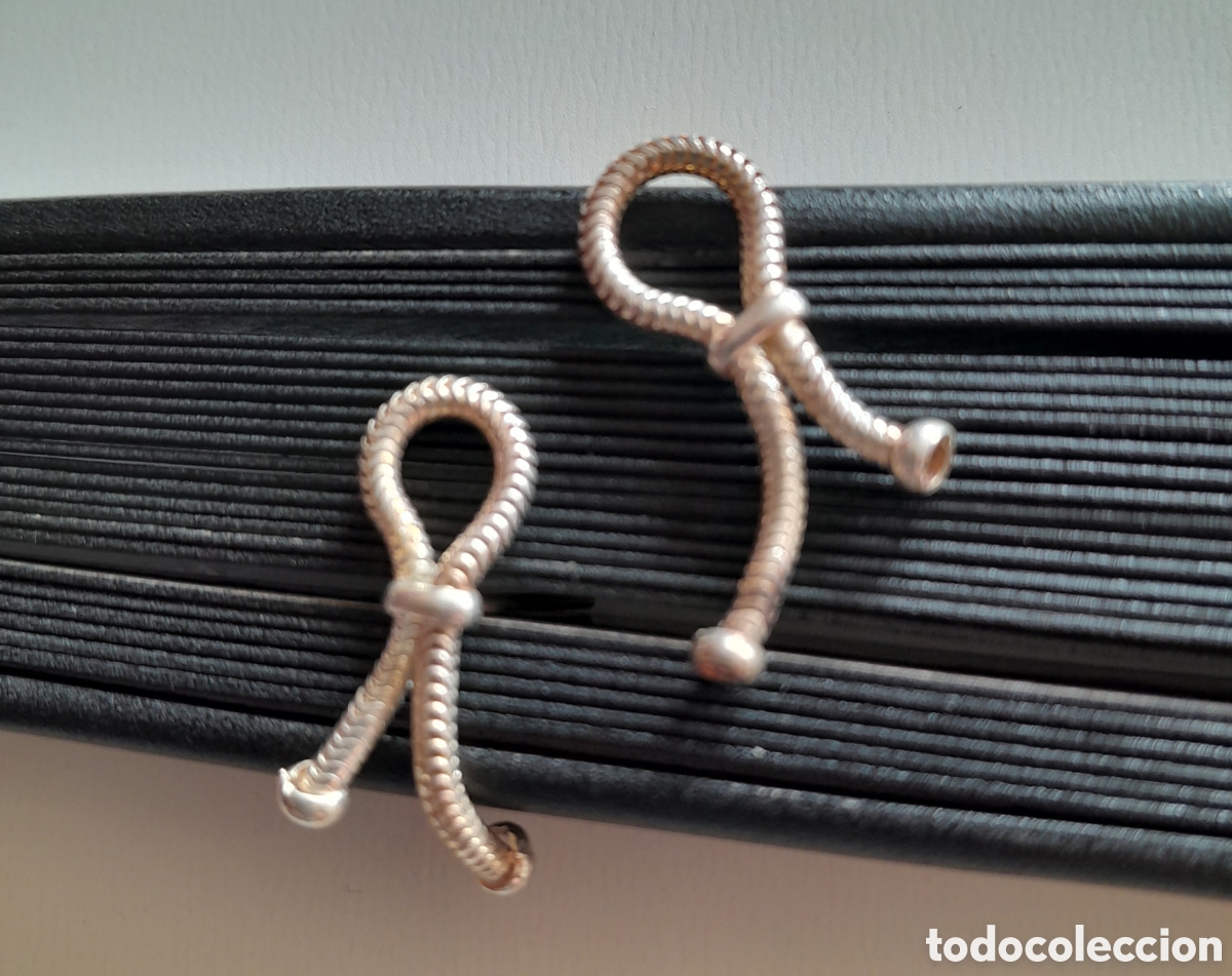 Joyeria: Pendientes de plata. Cadena rat&oacute;n. Vintage - Foto 2