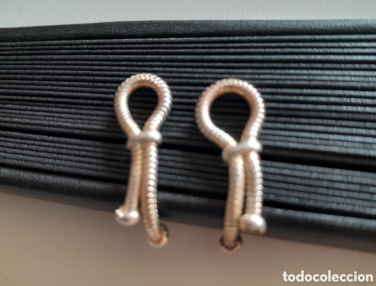 Joyeria: Pendientes de plata. Cadena rat&oacute;n. Vintage - Foto 4