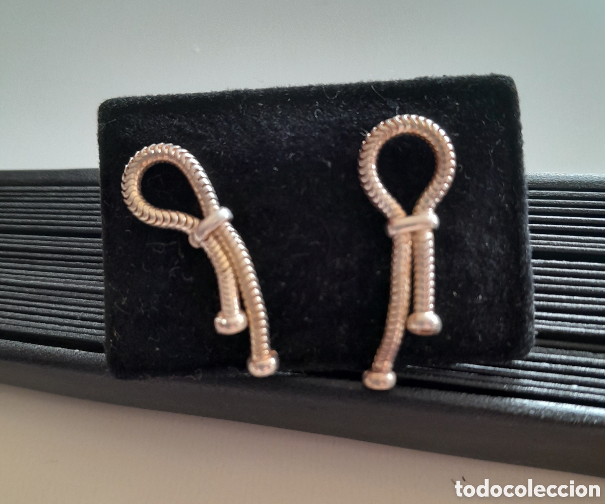Joyeria: Pendientes de plata. Cadena rat&oacute;n. Vintage - Foto 1