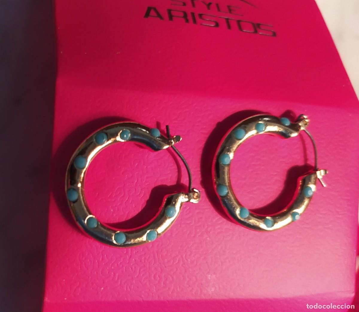 Joyeria: Pendientes de turquesitas aros redondos a ESTRENAR - Foto 1