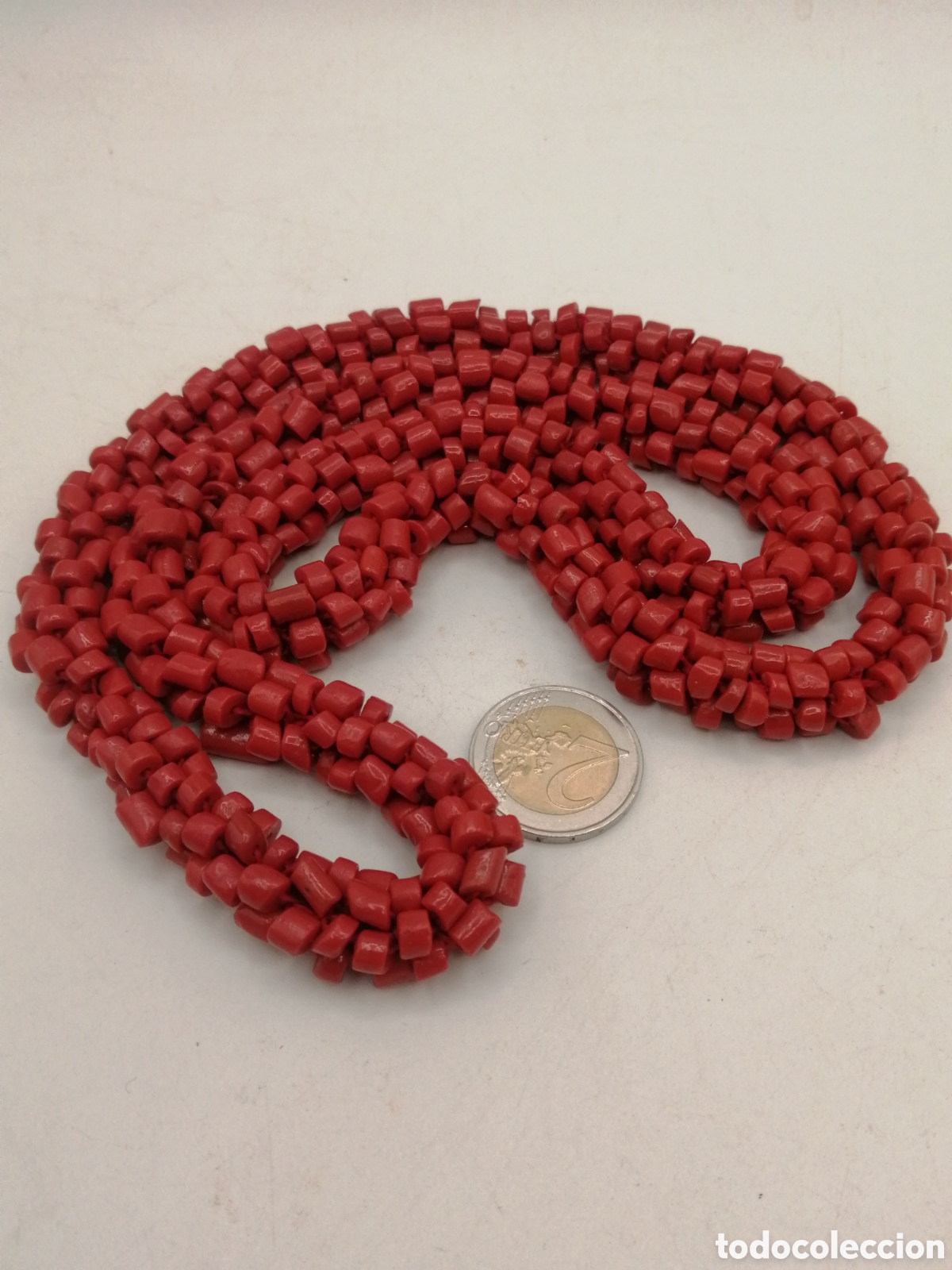 Joyeria: Collar coral rojo trenzado - Foto 5