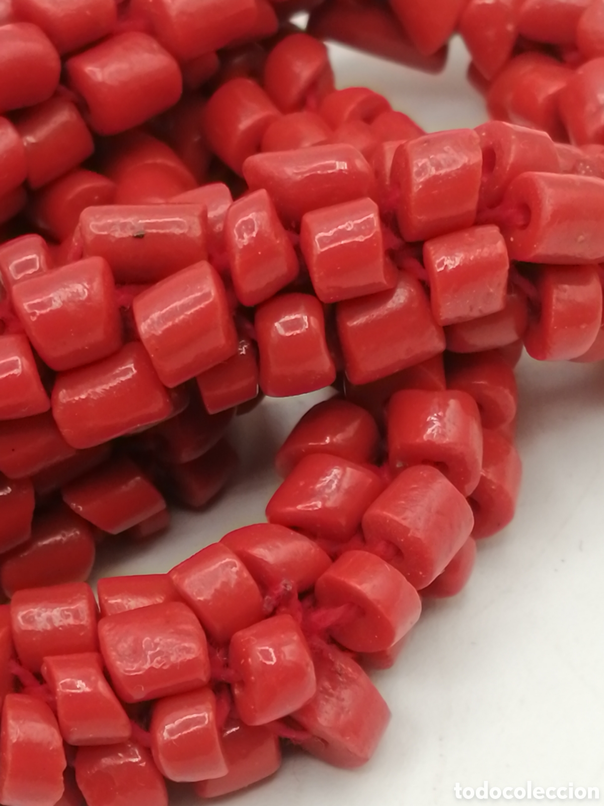 Joyeria: Collar coral rojo trenzado - Foto 6