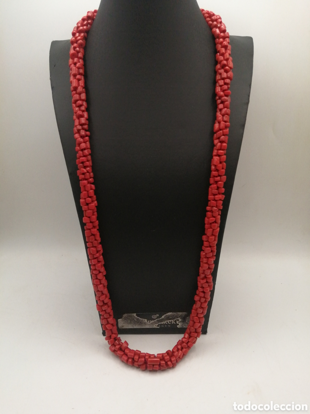 Joyeria: Collar coral rojo trenzado - Foto 2