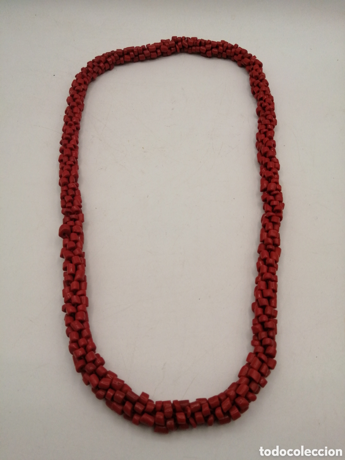 Joyeria: Collar coral rojo trenzado - Foto 3
