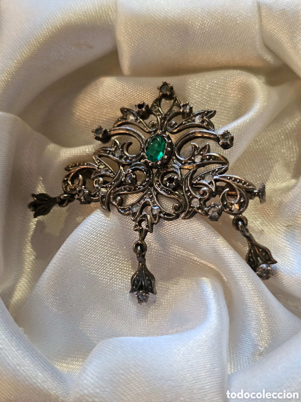 Joyeria: Broche isabelino plata y piedras - Foto 1