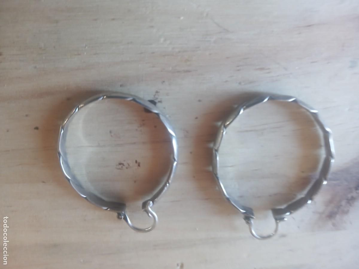 Jewelry: BONITOS PENDIENTES ANTIGUOS ARO GRANDES PLATA 925