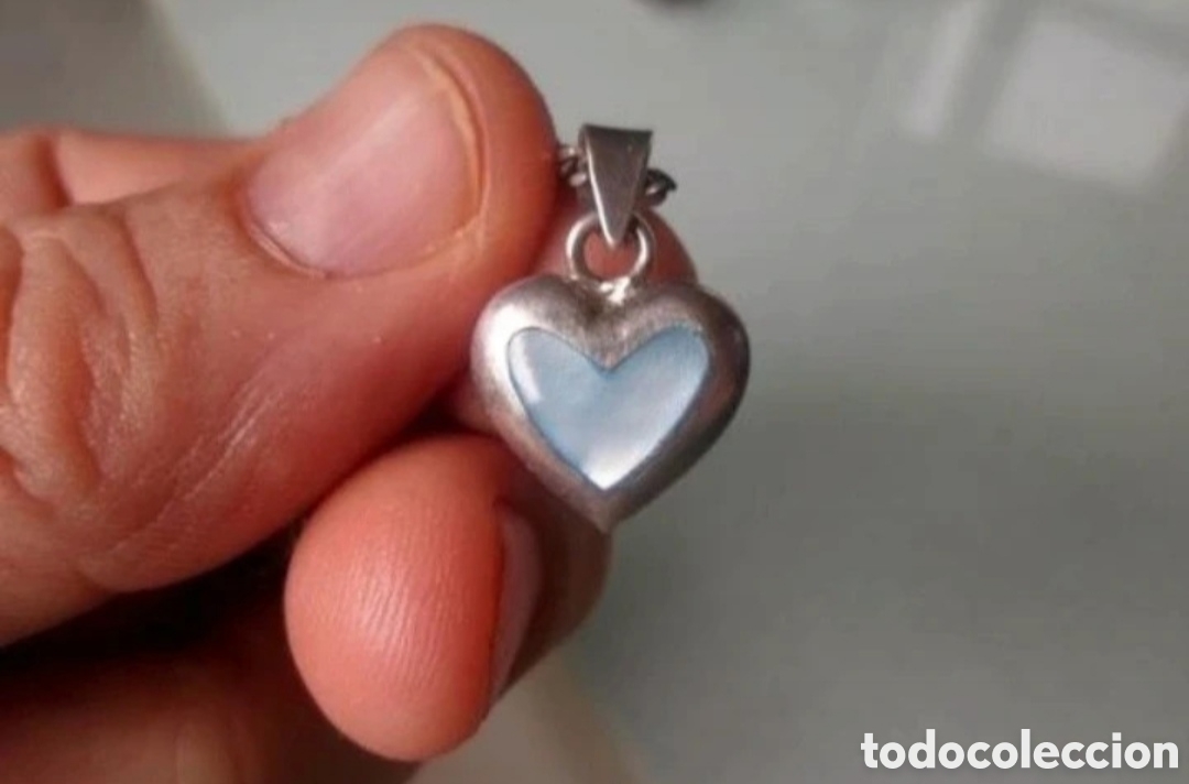 Joyeria: Colgante coraz&oacute;n plata de ley y nacar - Foto 1