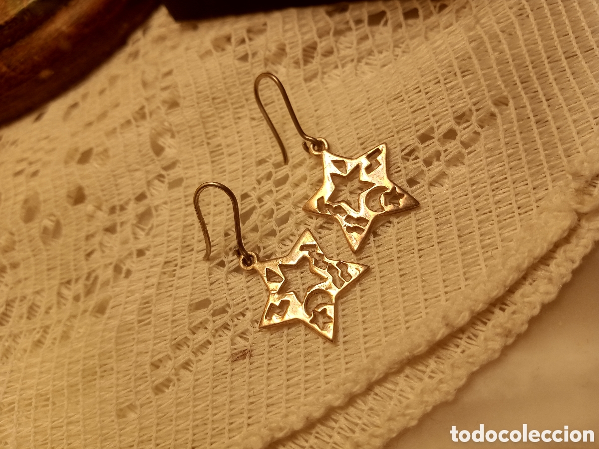 Joyeria: Preciosos pendientes de estrella plateados - Foto 1