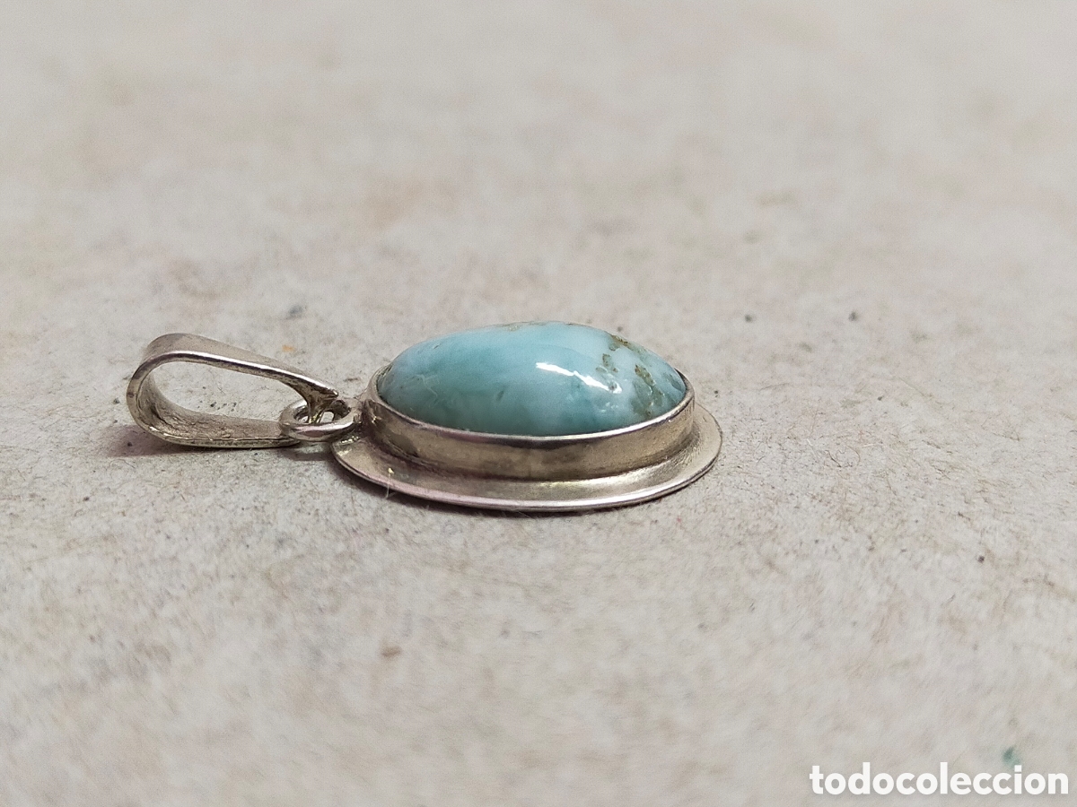 Joyeria: COLGANTE DE PLATA Y PIEDRA AZUL. - Foto 2