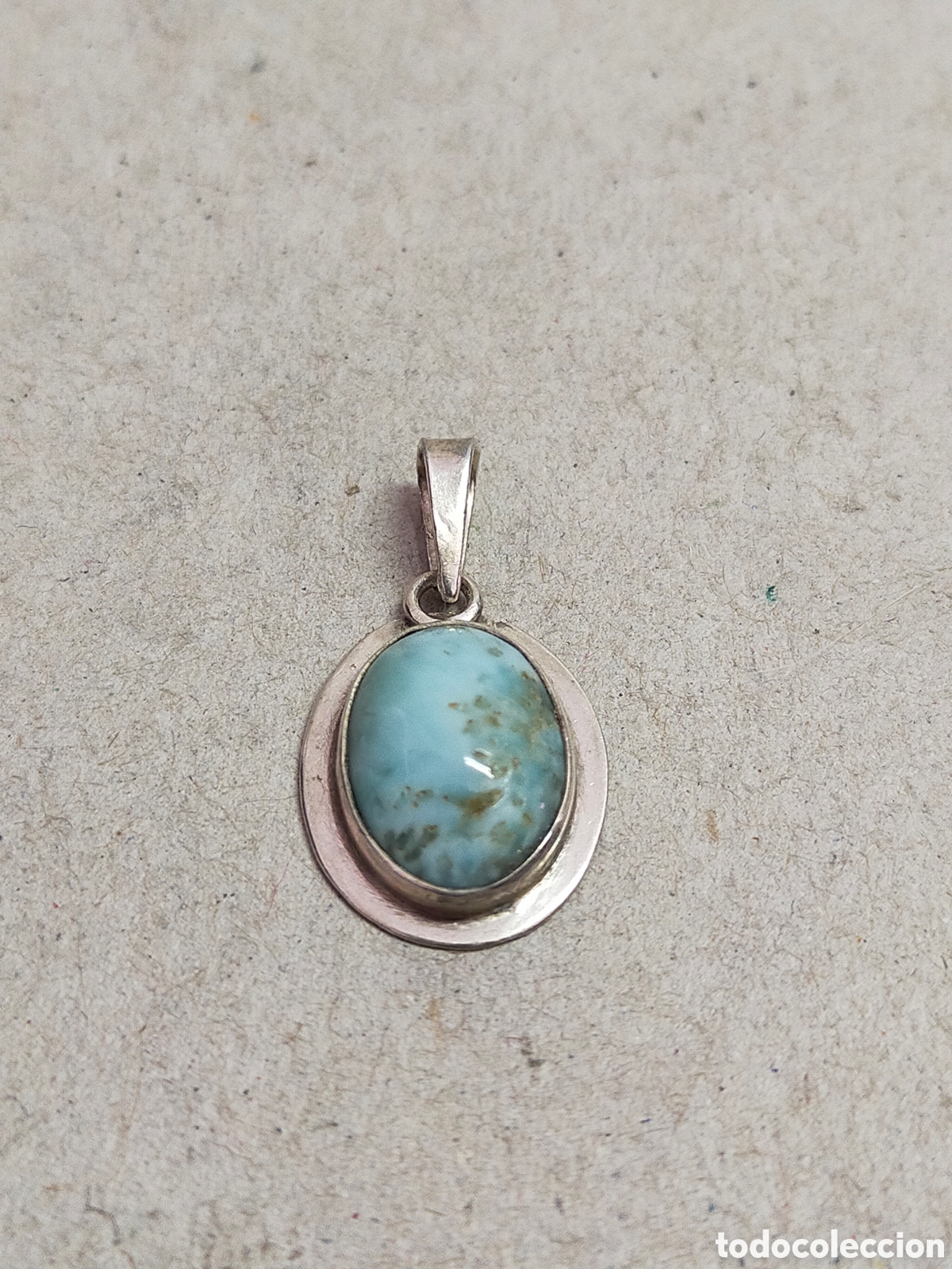 Joyeria: COLGANTE DE PLATA Y PIEDRA AZUL. - Foto 1