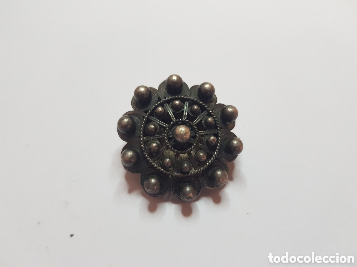 Joyeria: #866 Broche bot&oacute;n charro plata de ley 925 3cm - Foto 1