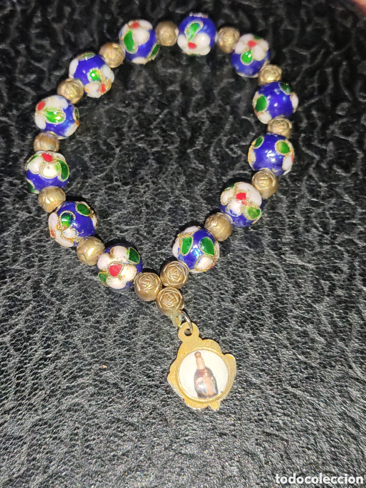 Joyeria: Pulsera cloisonne con medalla de la virgen. - Foto 2
