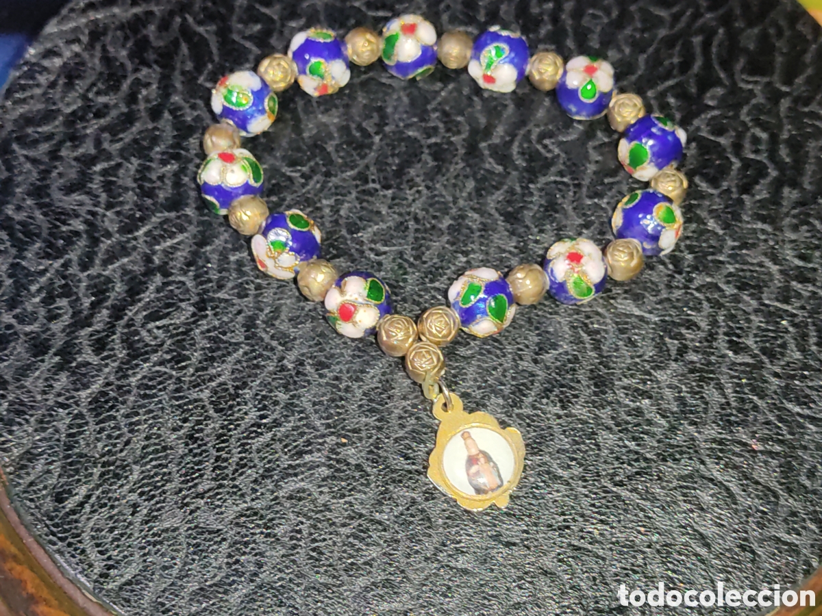 Joyeria: Pulsera cloisonne con medalla de la virgen. - Foto 1