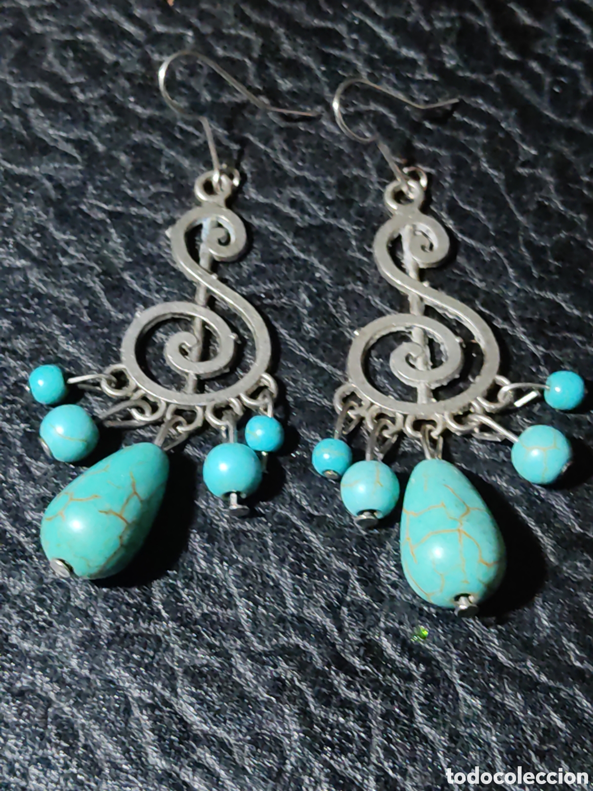 Joyeria: Pendientes letra musical y turquesa. - Foto 3